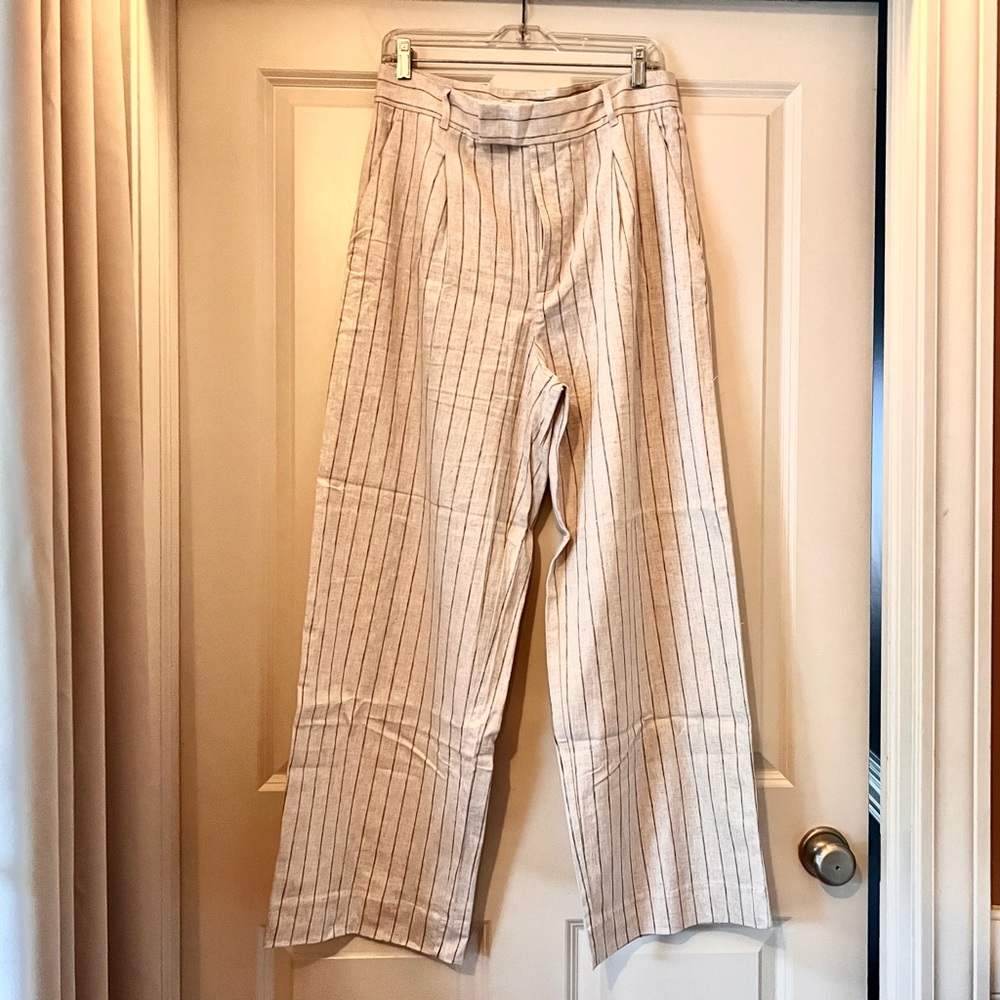 NEVER worn! NWT! Banana Republic linen blend 14 petite wide leg trousers